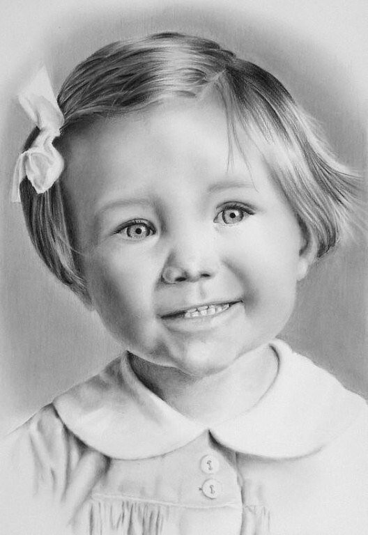 Изумительные детские портреты, нарисованы простым карандашом