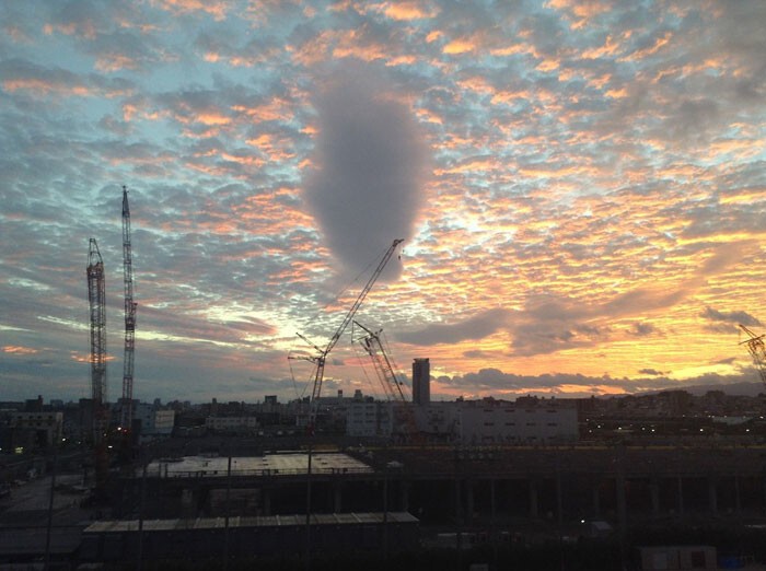 Почти идеально круглое облако видели в Японии