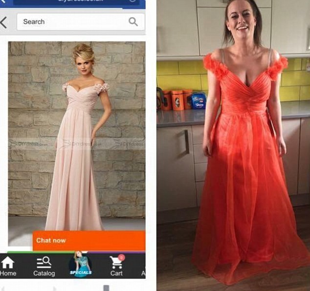 Заплатила £440 за нежно-розовое платье подружки невесты, но получила подделку оранжевого цвета