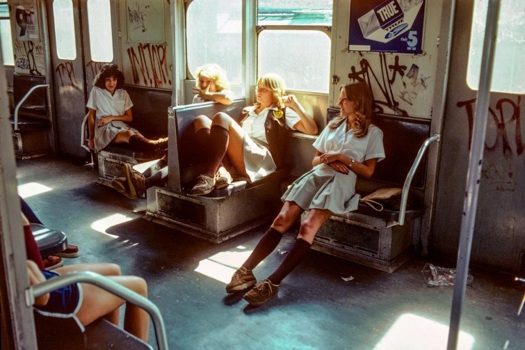 В метро Нью-Йорка, США, 1970-е  годы