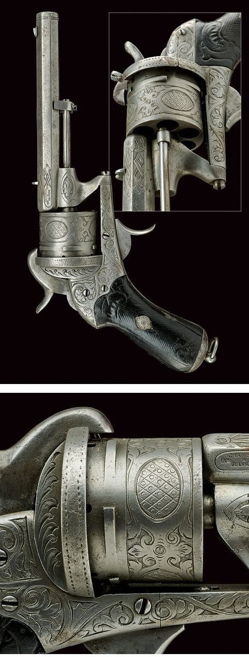  Редкий револьвер Chamelot & Delvigne, Льеж,  третья четверть 19 века