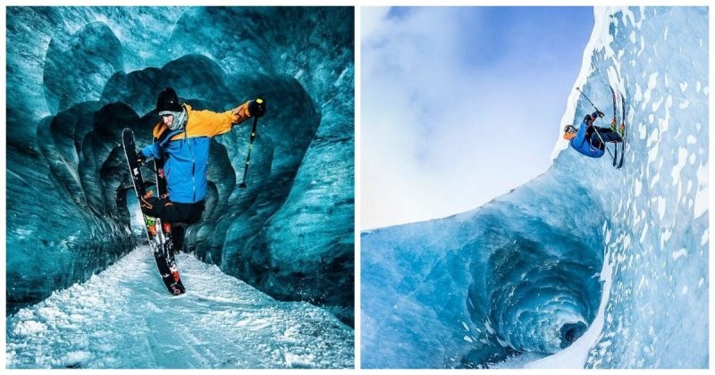 Красота этих маневров захватывает дух! Катание по ледяным тоннелям мифического ледника Мер-де-Глас в Альпах
