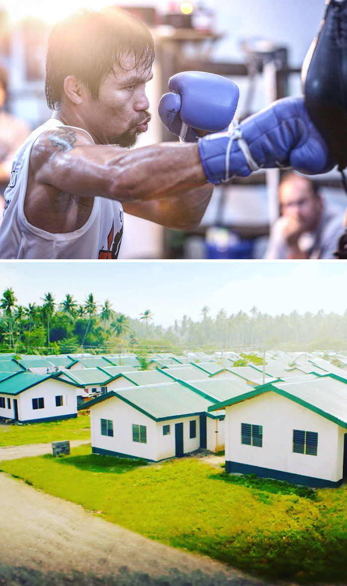 9. Боксер Мэнни Пакьяо построил 1000 домов для нуждающихся филиппинцев 