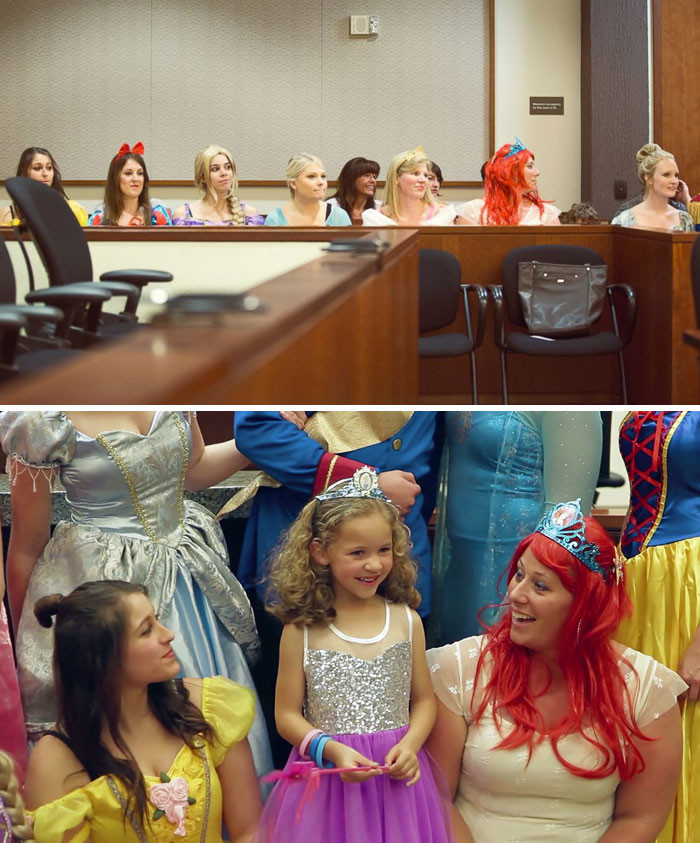 30. На слушание по удочерению 5-летней девочки весь зал суда оделся в платья диснеевских принцесс