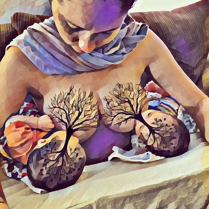 "Древо жизни": волна фотографий грудного вскармливания захлестнула интернет
