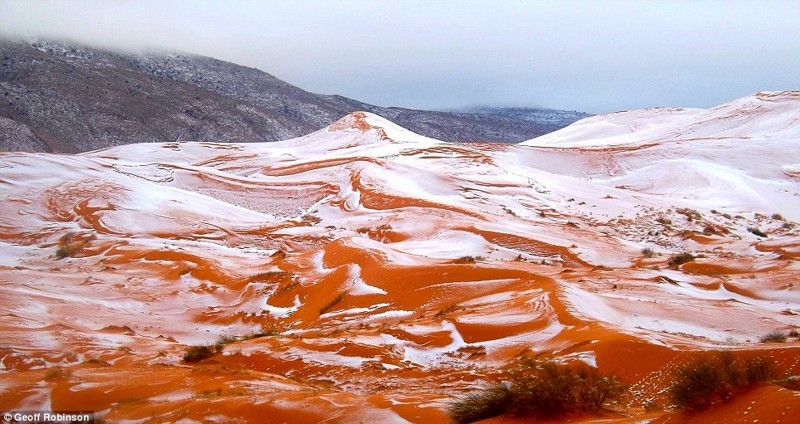 Впервые за 37 лет в Сахаре выпал снег
