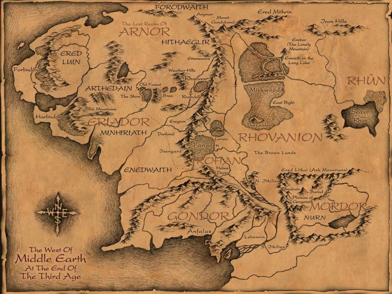 Карта средиземья