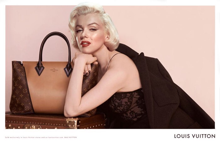 Мэрилин Монро в рекламе Louis Vuitton.