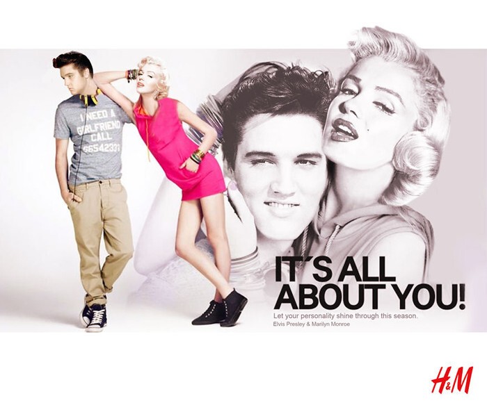 Элвис и Мэрилин в рекламе H&M.