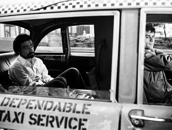 Мартин Скорсезе и Роберт Де Ниро во время съёмок «Таксиста», Нью-Йорк, 1975 год.