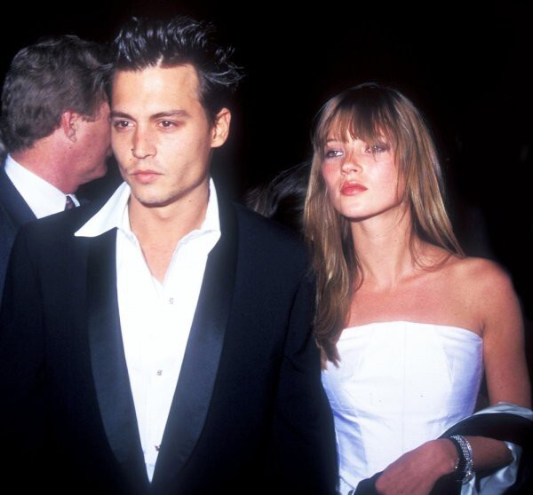 Джонни Депп и Кейт Мосс в 1995 году.