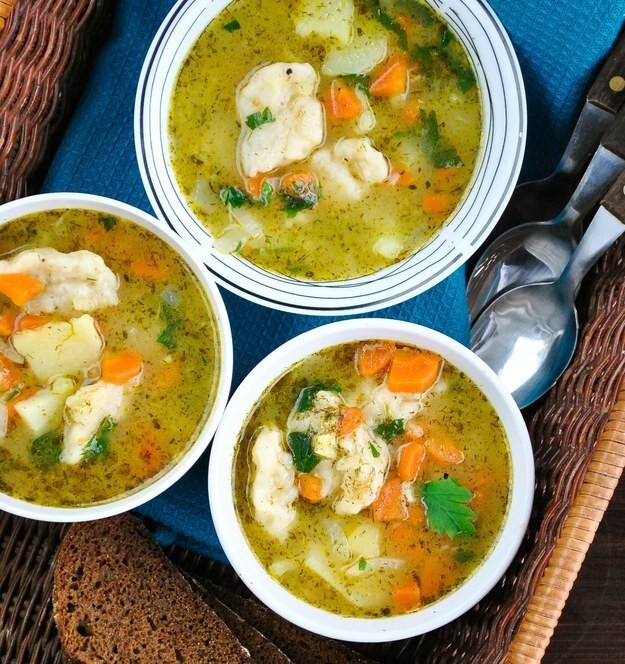 11. Вегетарианский суп с клёцками