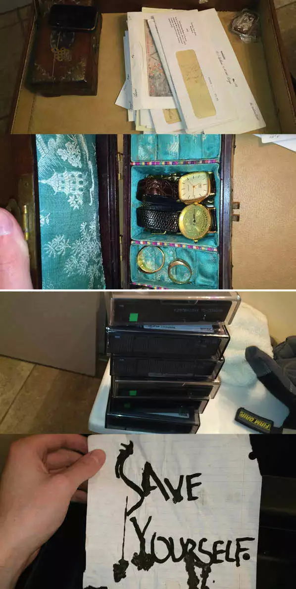 А кто-то нашел в своем доме старинный портфель, в котором лежали деньги, серебро, видеокассеты и мрачная записка «Спасайся»