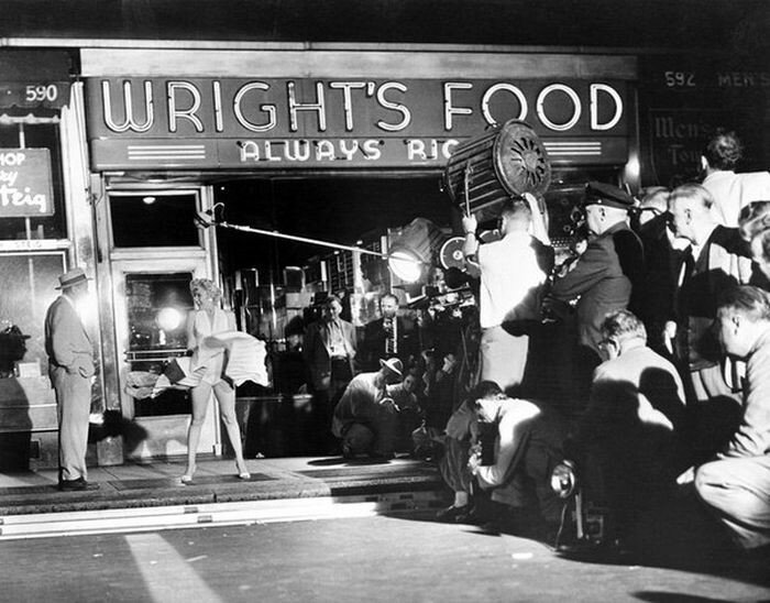 Съемки той самой сцены с Мэрилин Монро, США, 1954 год