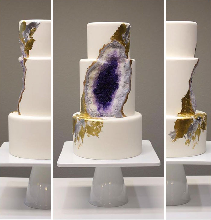 Этот "аметистовый" свадебный торт, судя по всему, был сделан под большим давлением!
