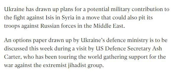 Украина планирует бороться с ИГИЛ в Сирии