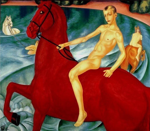 Кузьма Сергеевич Петров-Водкин «Купание красного коня» 1912.