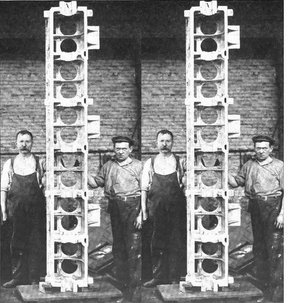 12 цилиндровый рядный блок. 1914 год