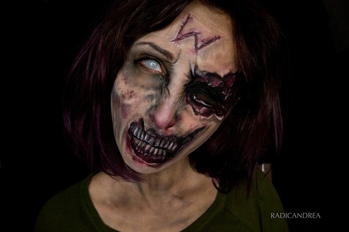 Девушка с помощью макияжа превращает себя в ужасных монстров из ваших кошмаров
