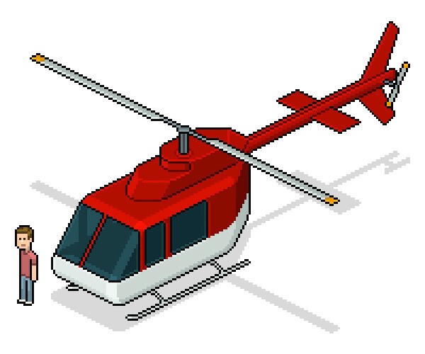 24. Рисуем изометрический пиксельный вертолет