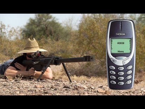 Расстрел Nokia 3310 из крупнокалиберной винтовки