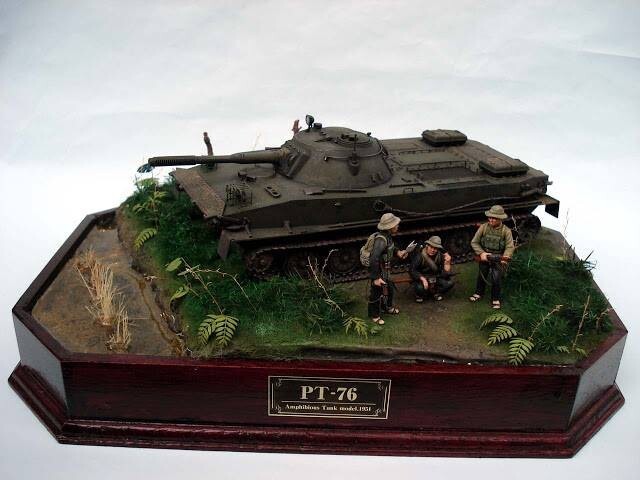 16. Вьетнам танк ПТ-76 (плавающий танк). Масштаб 1 к 35