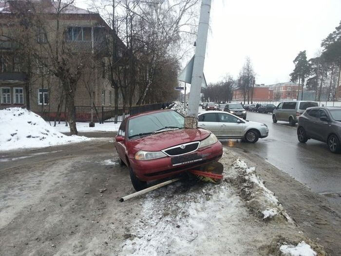 Покушение на фонарный столб в Раменском