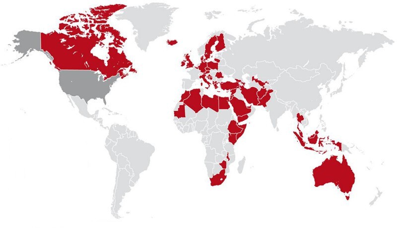 18. Карта применения пыток ЦРУ по отчетам правозащитников