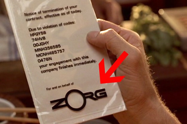 14. Логотип корпорации Zorg на уведомлении об увольнении