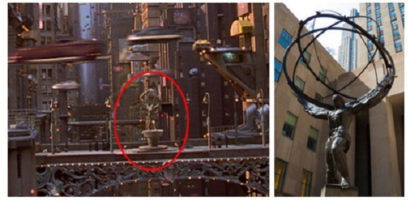 9. Статуя Атласа из фильма очень напоминает ту, что стоит в Рокфеллеровском центре 