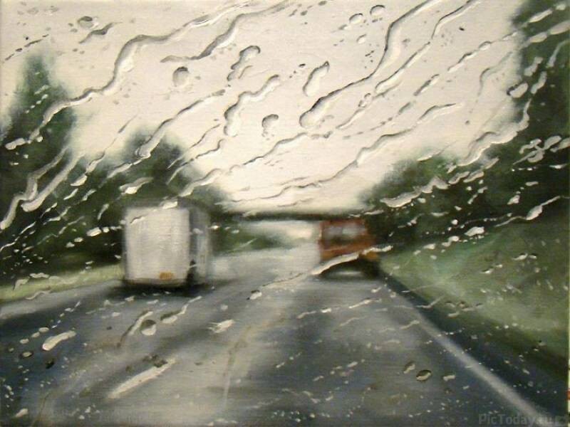 Художник, рисующий дождь!