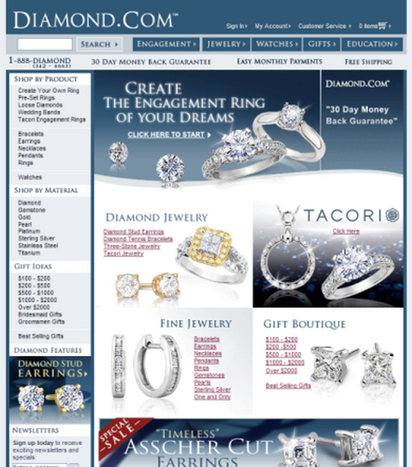 Diamond.com $7.5 миллионов Домен был продан за $ 7,5 млн. Ice.com в 2006 году. Домен используют для онлайновой продажи ювелирных изделий.