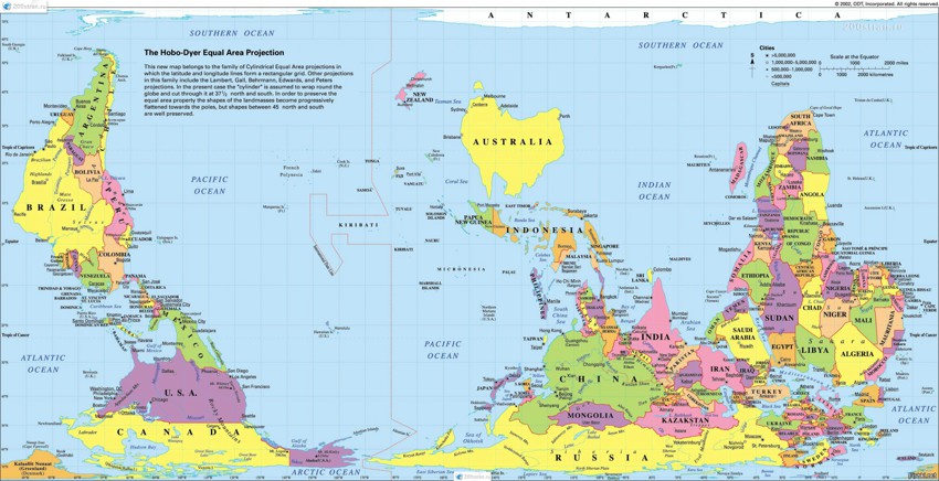 А вот так выглядит карта мира глазами жителей Австралии