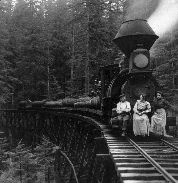 Прогулка на паровозе. США, 1906 год.