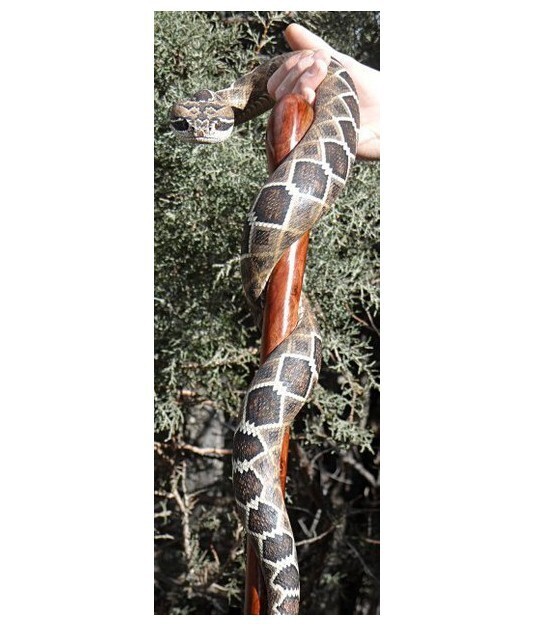 Резчик по дереву Майк Стиннетт из Орегона делает трости в виде змей