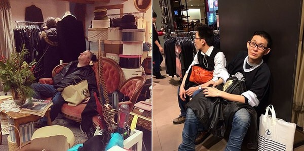 Спящие мужья - ведь шоппинг для жены может продолжаться вечность