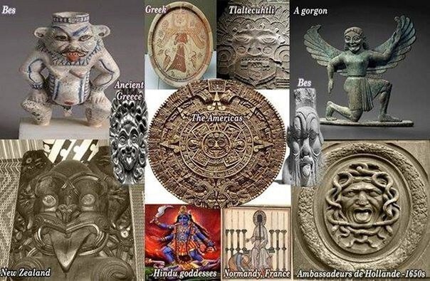 7. Древние божества, показывающие язык