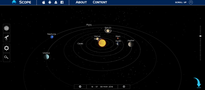 Интерактивная карта солнечной системы