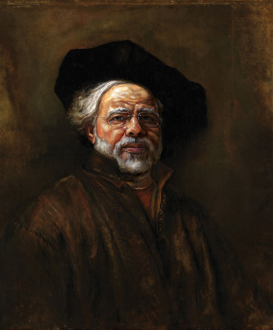 Портрет Нарендры Моди кисти Рембрандта