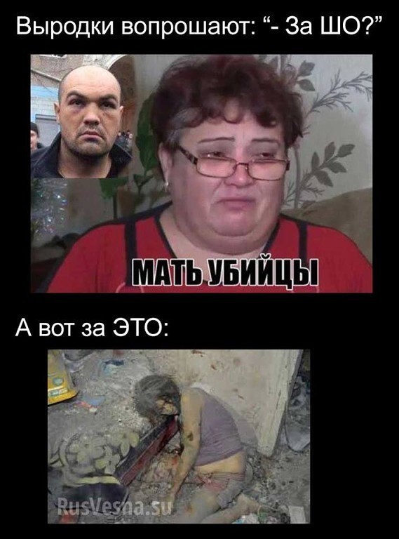 Выродки вопрошают: - "За ШО?"...