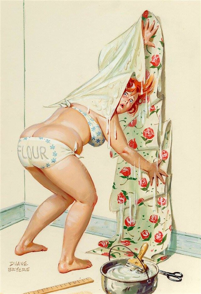 50 винтажных пин-ап иллюстраций о неунывающей Хильде от художника Дуэйна Брайерса
