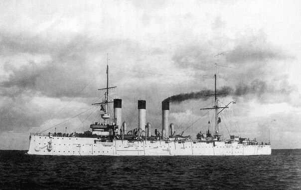 Крейсер «Аврора» на испытаниях, 14 июня 1903 год.