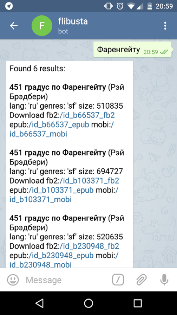 Заблокированная онлайн-библиотека «Флибуста» запустила бота в Telegram для скачивания книг 