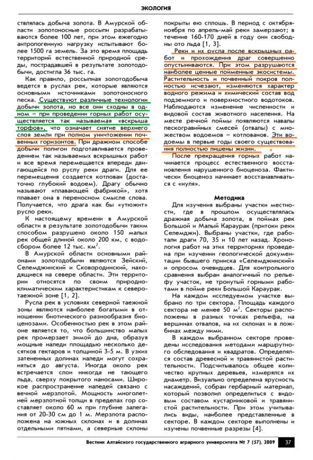 Скорость почвообразования на примере дражных отвалов