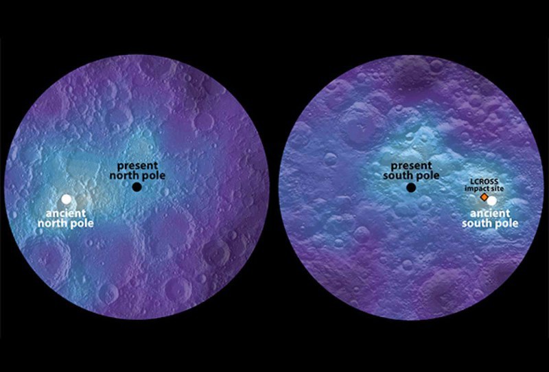 Геофизики из США и Японии заявили, что на Луне сместились полюса
