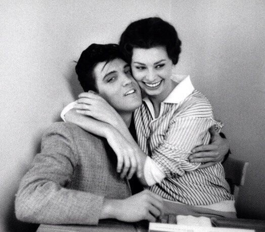 Софи Лорен и Элвис Пресли, 1958 год.