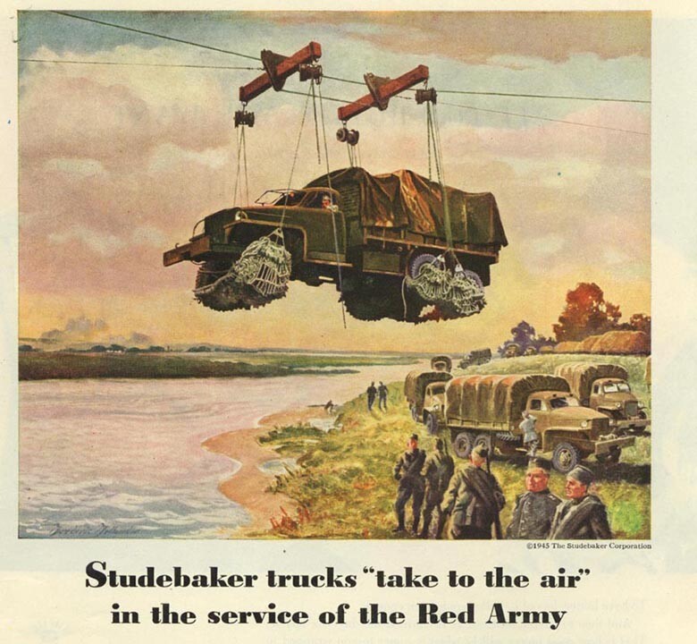 «Эксплуатируемые Красной Армией Studebaker подымаются в воздух!»