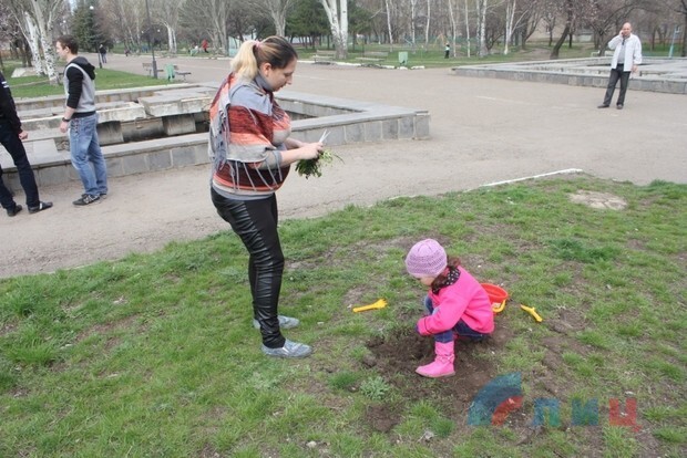 В парке Луганска высадили аллею в память о погибших детях.