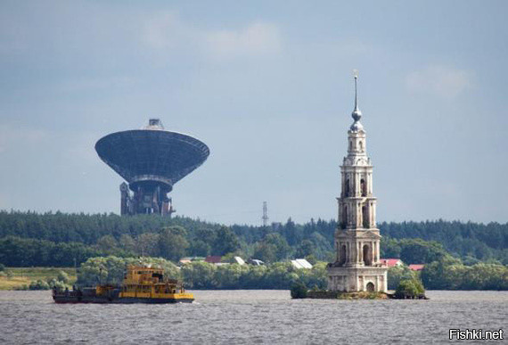 река Волга, город Калязин, Колокольня Никольского собора