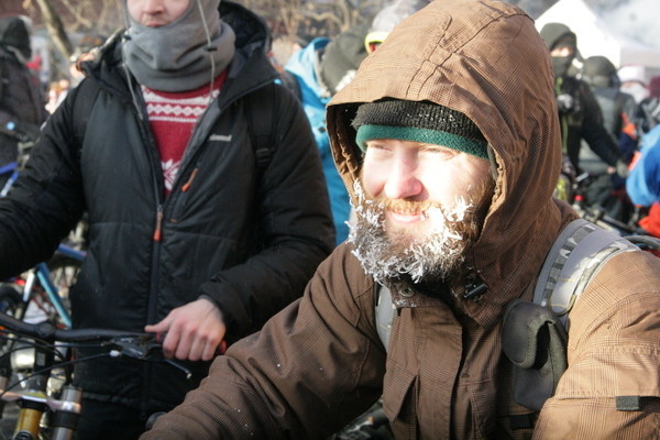 В Москве, несмотря на мороз, прошел велопарад